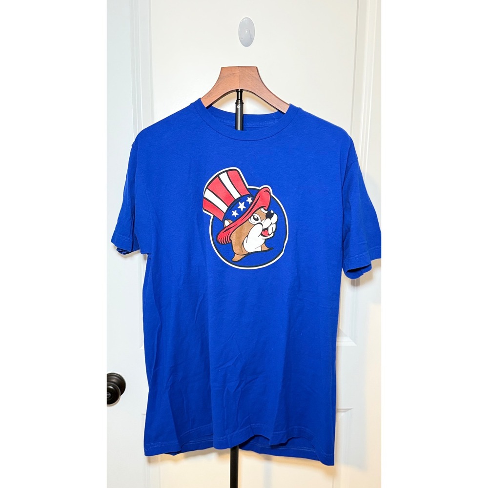 Buc-ee's Mens Freedom Ringing Patriotic Graphic T-Shirt Blue Large